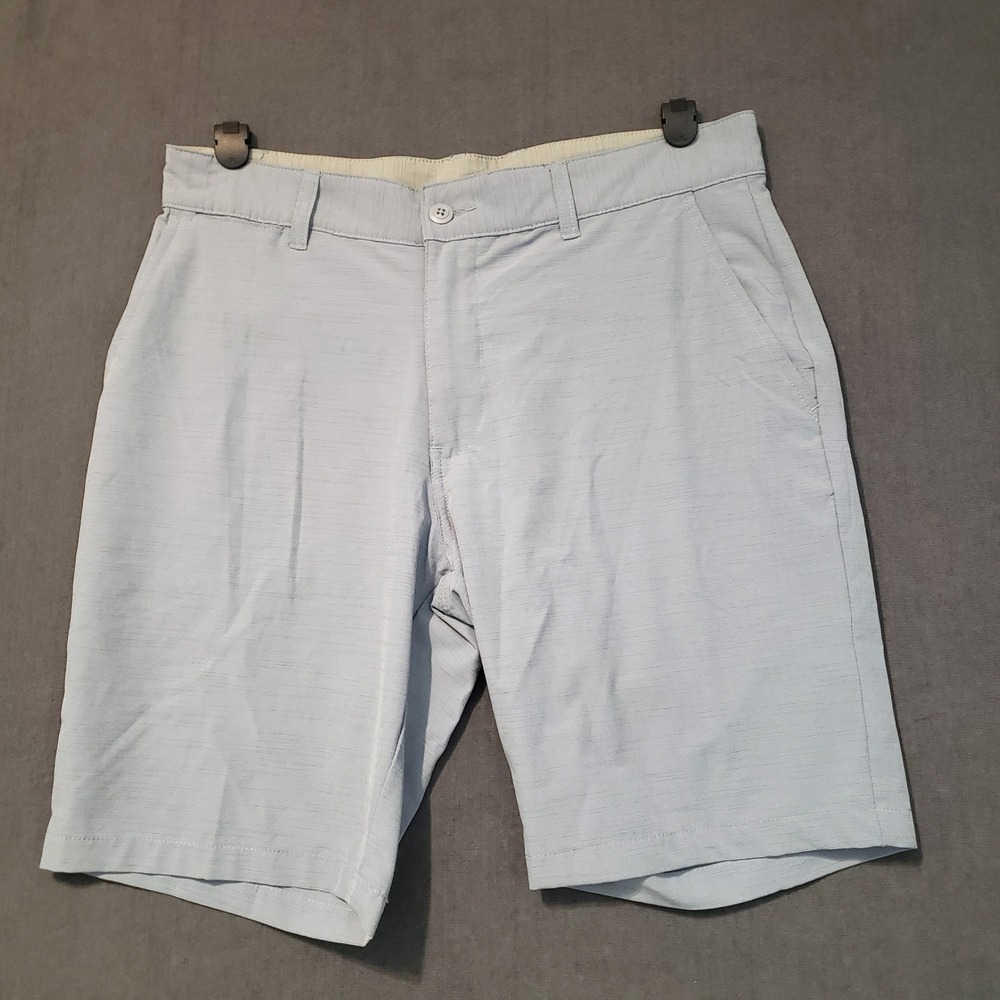 Ron Jon Surf Shop‎ Hybrid Shorts Mens 33 Blue Grey Micro Stripe Quick Dry Walk